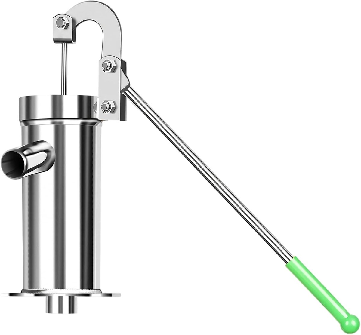 Handputpomp Roestvrijstaal - Handmatige Bronpomp - Water Oppompen - Geoptimaliseerd Ontwerp - 23cm Pomplichaam - Zilver Groen