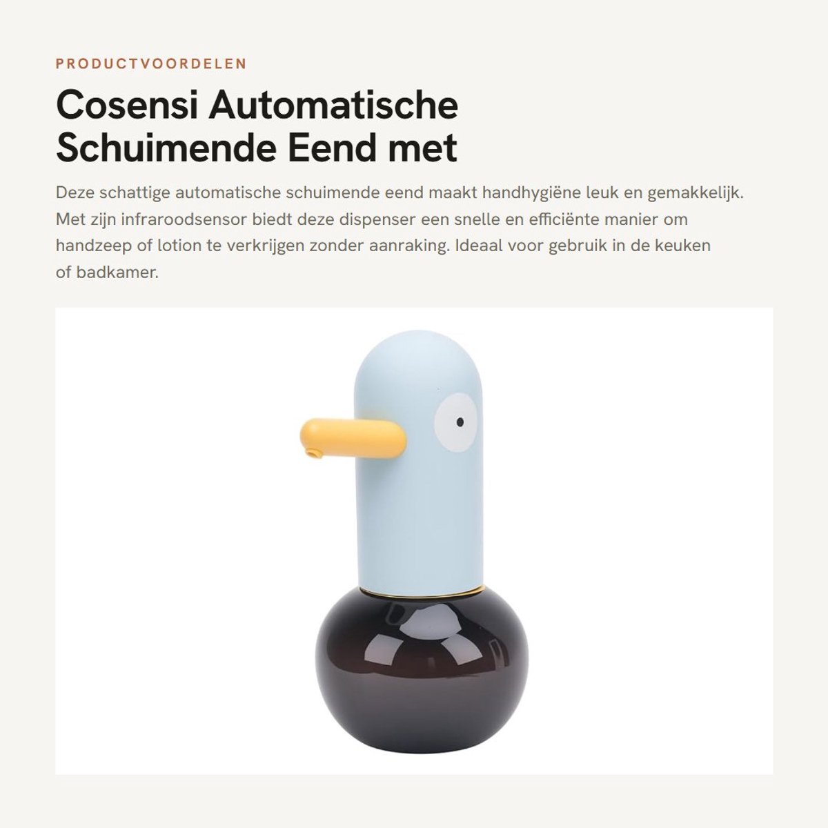 Dailygoods - Automatische Schuimende Eend met Sensor voor Badkamer en Keuken