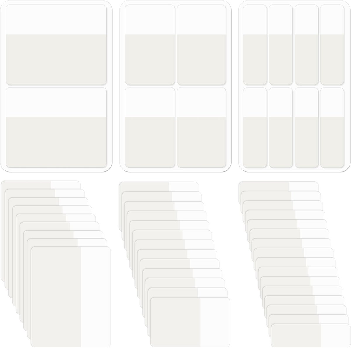 Dailygoods- Pagina Markers 280 Stuks - Zelfklevende Strips - Indextabs - Bladwijzers - Plakstrips - Plastic - 5,2 x 4 cm - Index Tabs