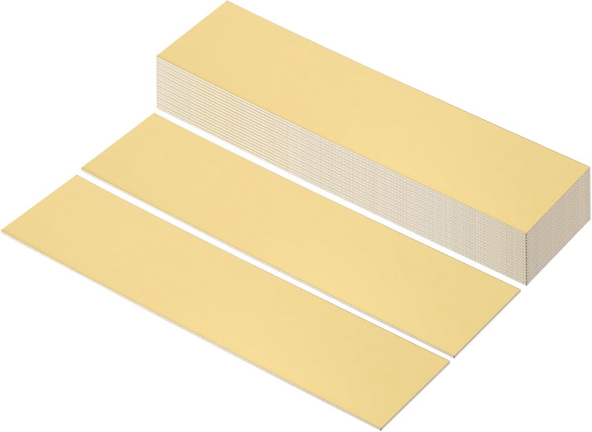 Blanco Naamplaten - Graveerbare Borden - Zelf Ontwerpen - Krasbestendig ABS - 20x5 cm 20 Stuks - Goud Wit