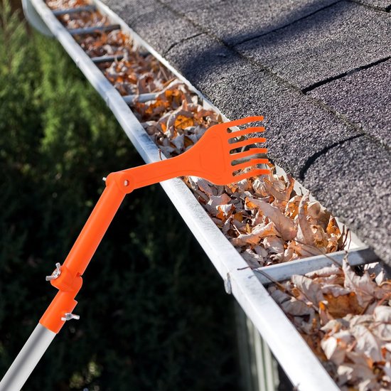 Roterende Gootreinigings-Hark, Multifunctionele Gootreinigingsgereedschappen, Eenvoudig In Gebruik - Praktische Gootreinigingsbenodigdheden (Oranje) van Merkloos	 — afbeelding 4