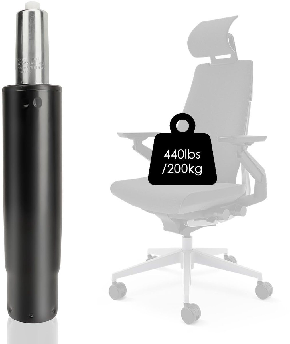 Dailygoods- Gascilinder 200 kg - Verstelbaar 350 mm/400 mm - Gasveer - Draaistoelen - Eenvoudige installatie - Zwart ijzer - Stoelvering