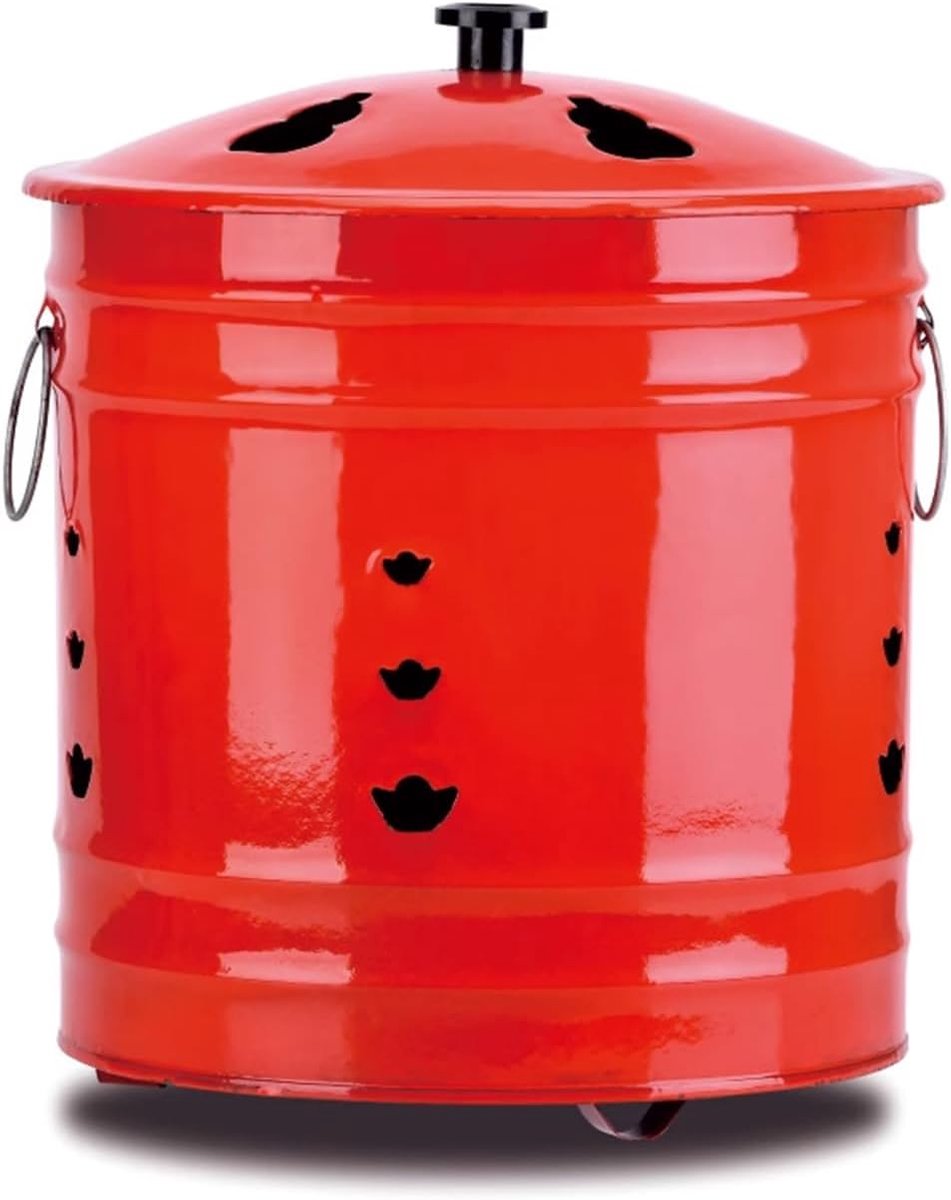 Vuurkorf Tuin - Vuurton - Afval Verbranden - Decoratief Patroon - 30 x 30 x 30 cm - Zwart