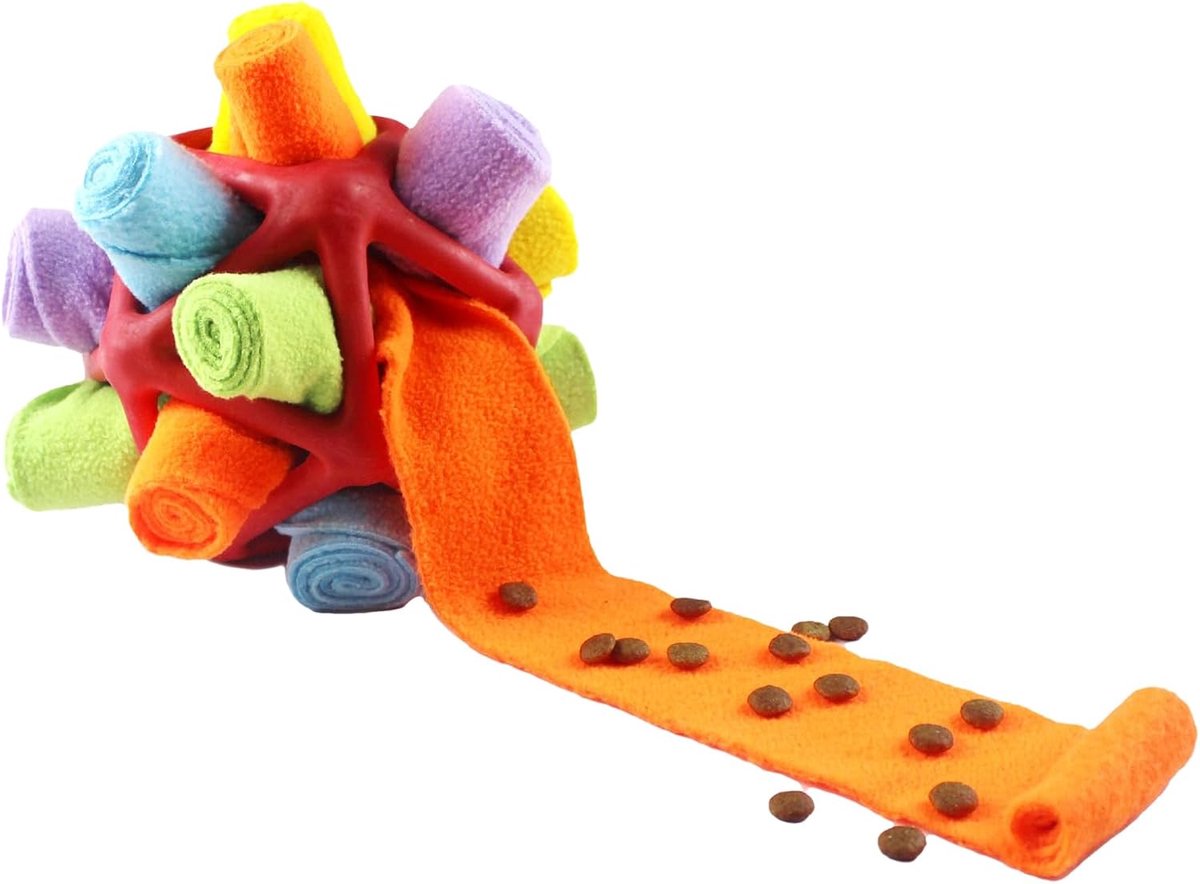 Hondenspeelgoed Snuffelbal - Interactieve Puzzelbal - Mentale Stimulatie - Traktatie Dispenser - 17 x 35 cm - Rood