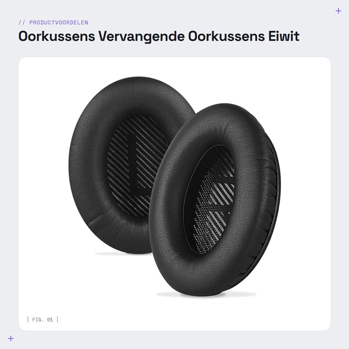 Dailygoods- Oorkussens Vervanging - Compatibel met Bose QC45/QC35/QC35 ii - Eiwit Leer - Hoofdtelefoon Oorkussens - Oorhoezen - Afmetingen 3½" x 2¾" x ¾ - Hoofdtelefoon Oorkussen