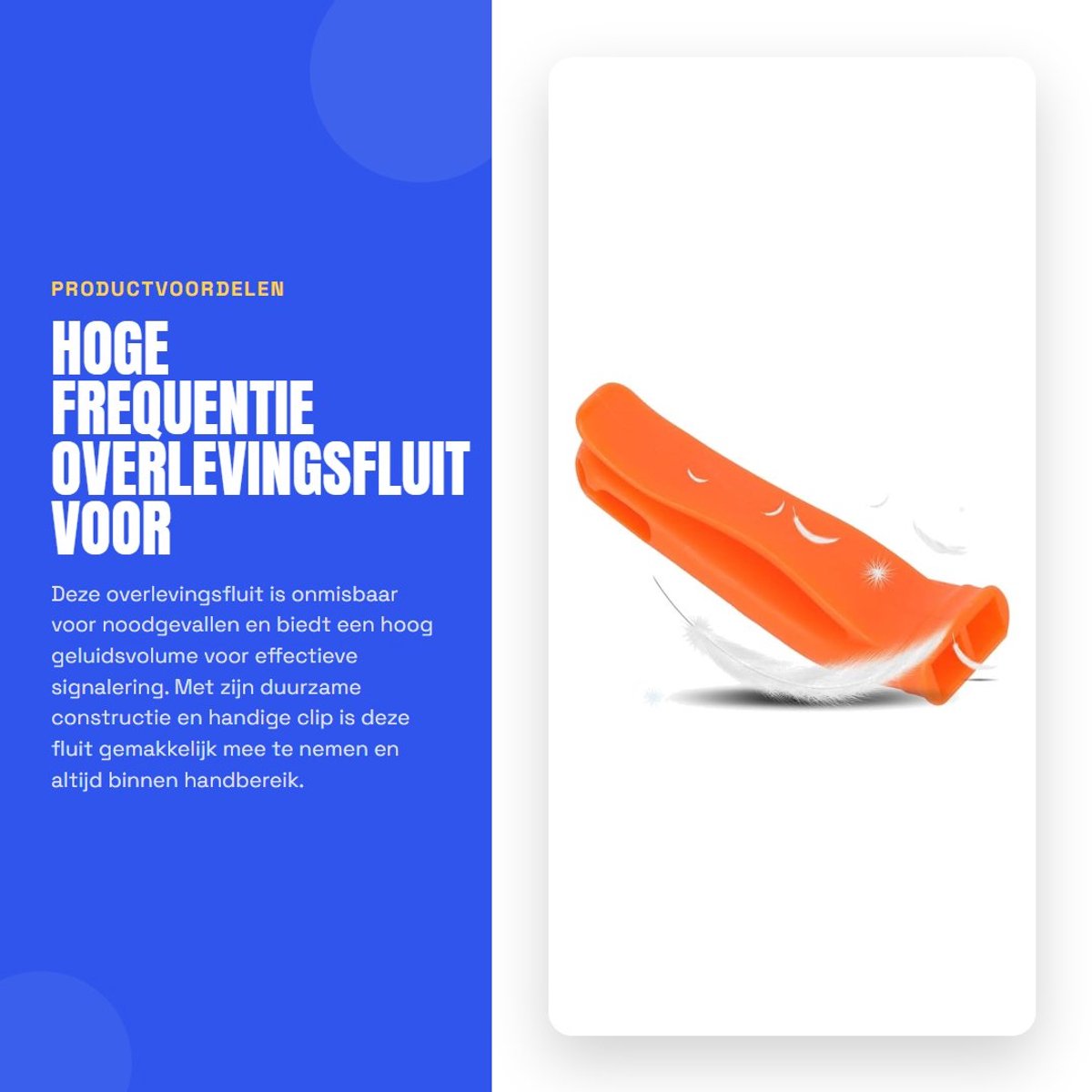 Dailygoods- Overlevingsfluit hoge frequentie - 15PCS Waarschuwingsfluit - PP-materiaal - Lichtgewicht - Drijvend - Handige clip - Fluitje