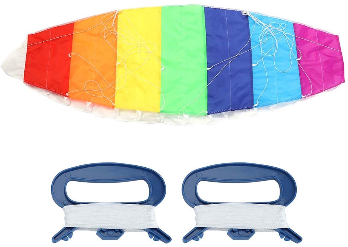 Dailygoods - Rainbow Dual Line Stunt Power Kite - Professionele Zachte Sportvlieger 1.4m
