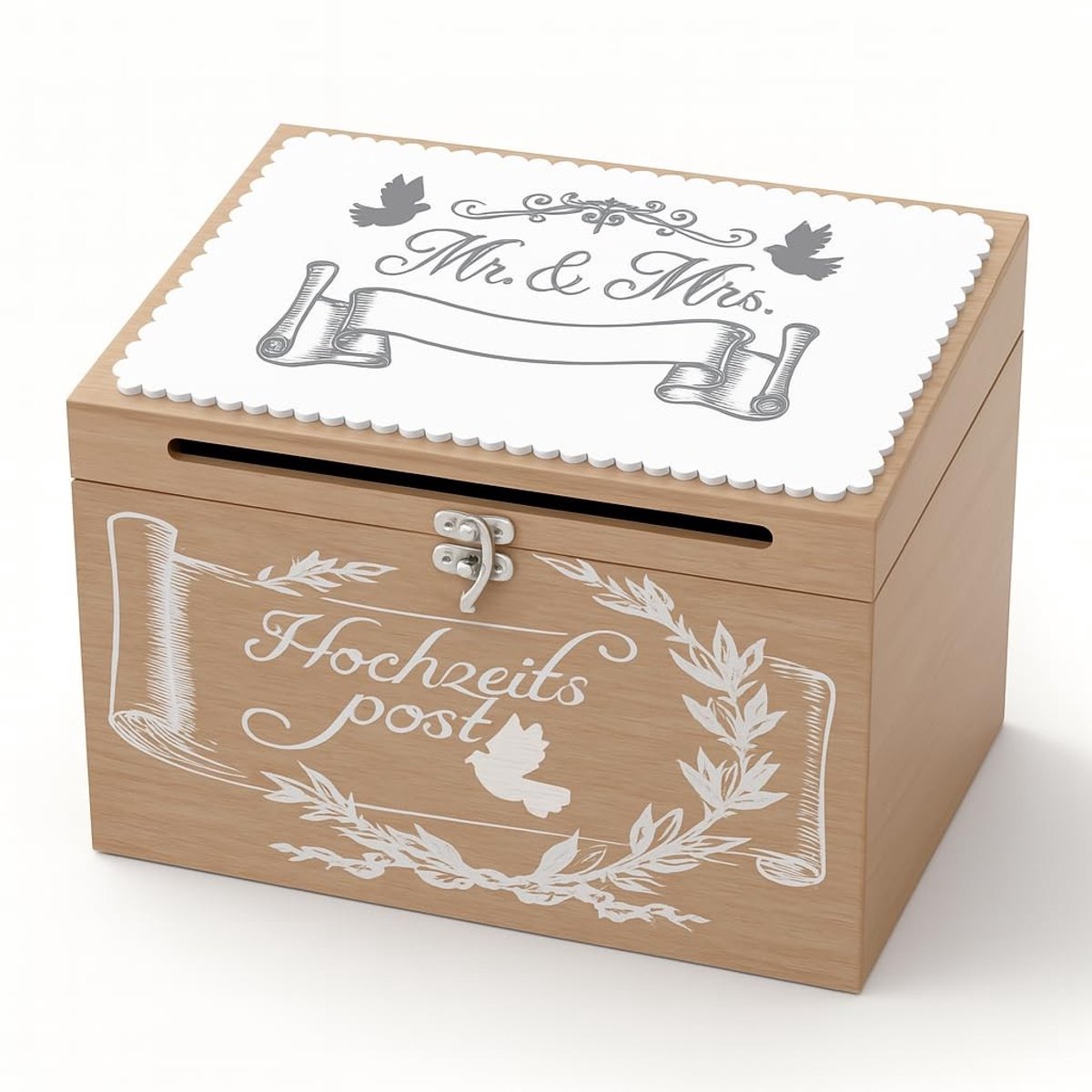Dailygoods- Bruiloftsbrievenbus Houten - Bruiloftspost - Geldgeschenkverpakking - Decoratie - Herinnering - Ideaal voor bruiloften - Kaartenkist