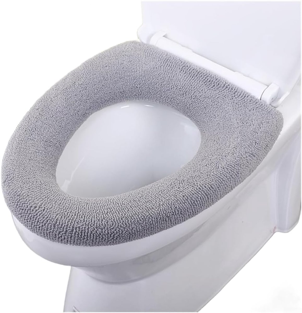 WC-bril hoes - Toiletzitting bekleding - Extra comfort - Zachte pluche stof - Past tot 60cm - Zoals afgebeeld