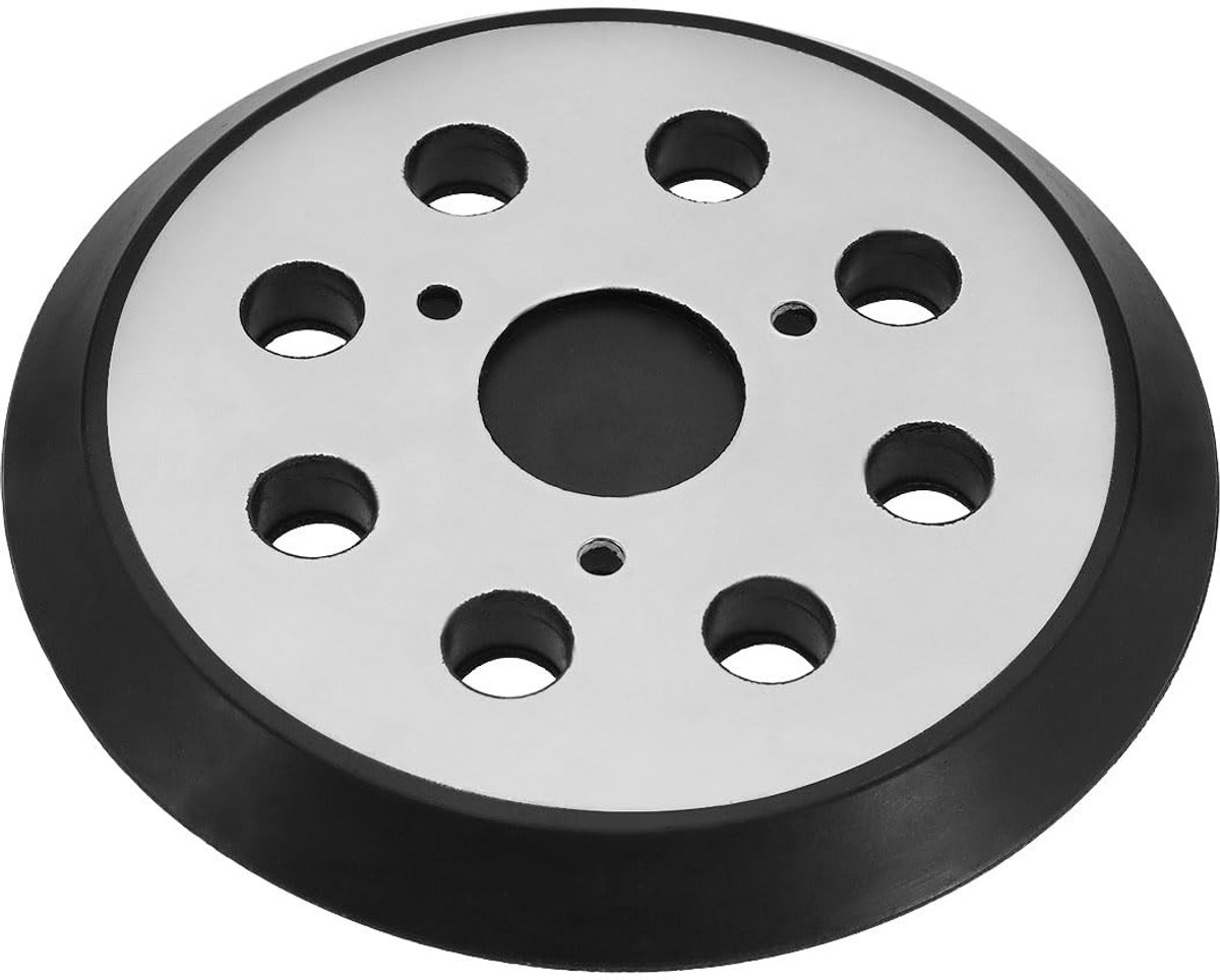 Dailygoods- Backing Pad 125mm - Steunkussen - Voor Orbitale Schuurmachine - 8 Gaten - Kunststof/Aluminium - 3 Schroefgaten - Schuurpad