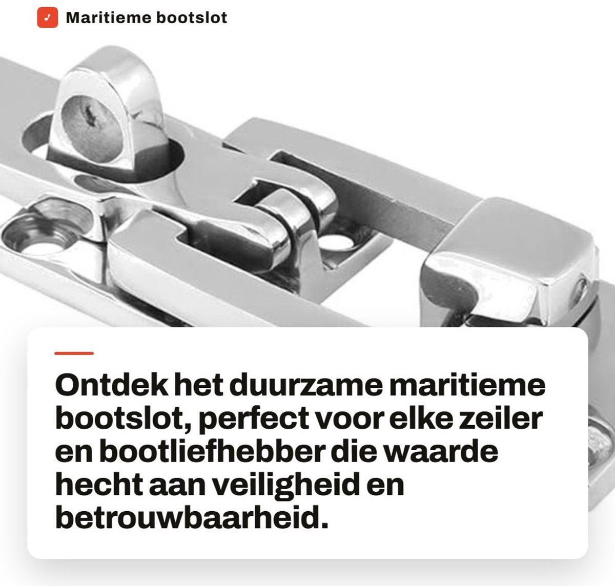 Dailygoods- Bootslock Heavy Duty - Roestvrij Staal 316 - Anti-Rotle - Klembevestiging - Duurzaam - Afmetingen 70 x 28 mm - Vergrendeling