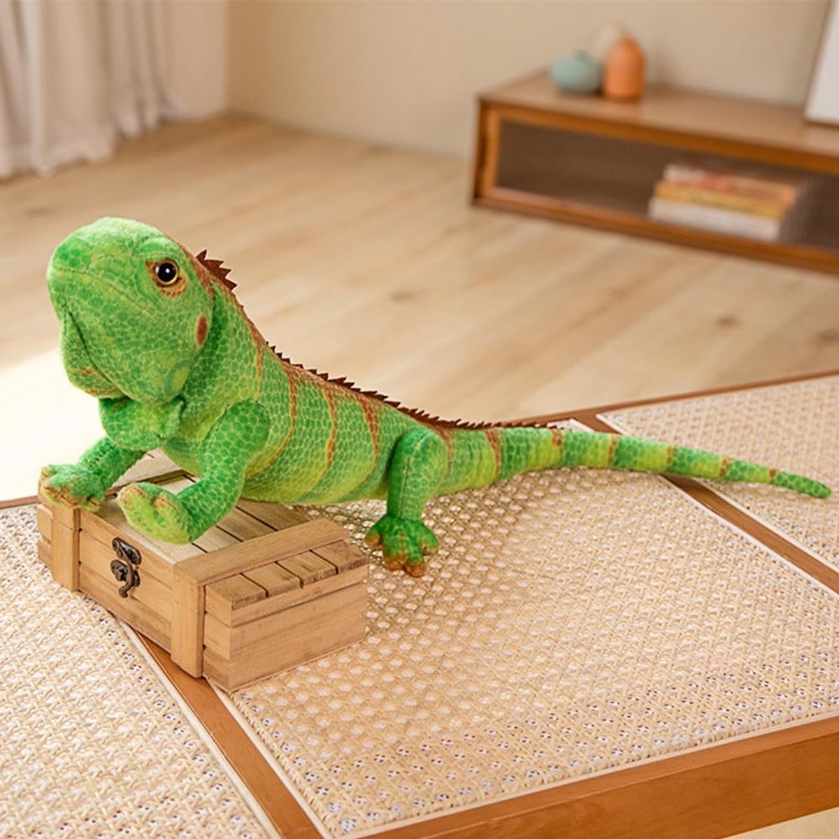 Realistische Groene Hagedis Pluche Speelgoed, Chameleon Knuffel, Reptielen en Dieren Cadeaus voor Kinderen, 65 cm Lang