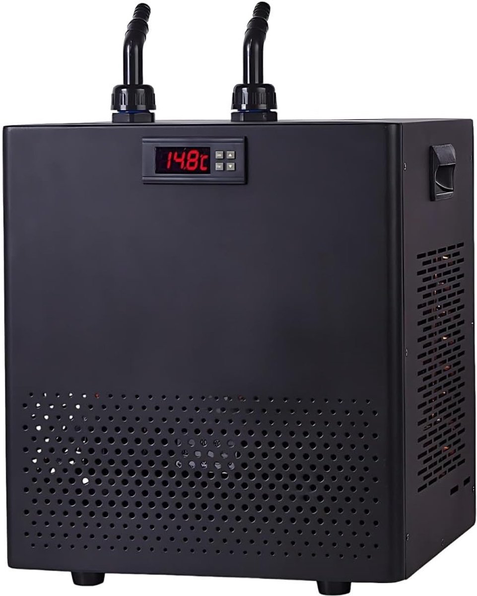 Aquariumkoeler Waterkoeler - Koelsysteem Vissen - Stabiel Klimaat - Stille Compressor - 300L - Zwart