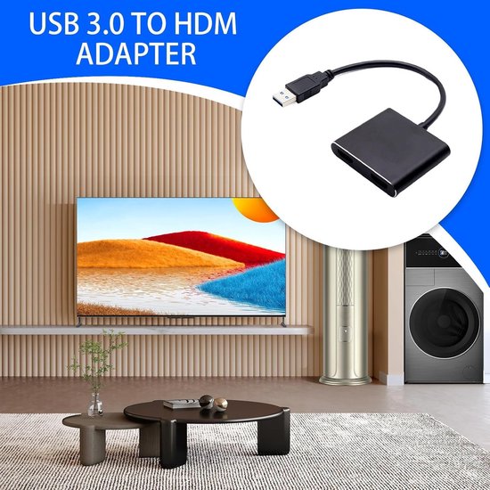 USB naar HD adapter - Videoconverter Beeldscherm - Extra Scherm Aansluiten - Plug and Play - Full HD 1080p - Grijs — afbeelding 3