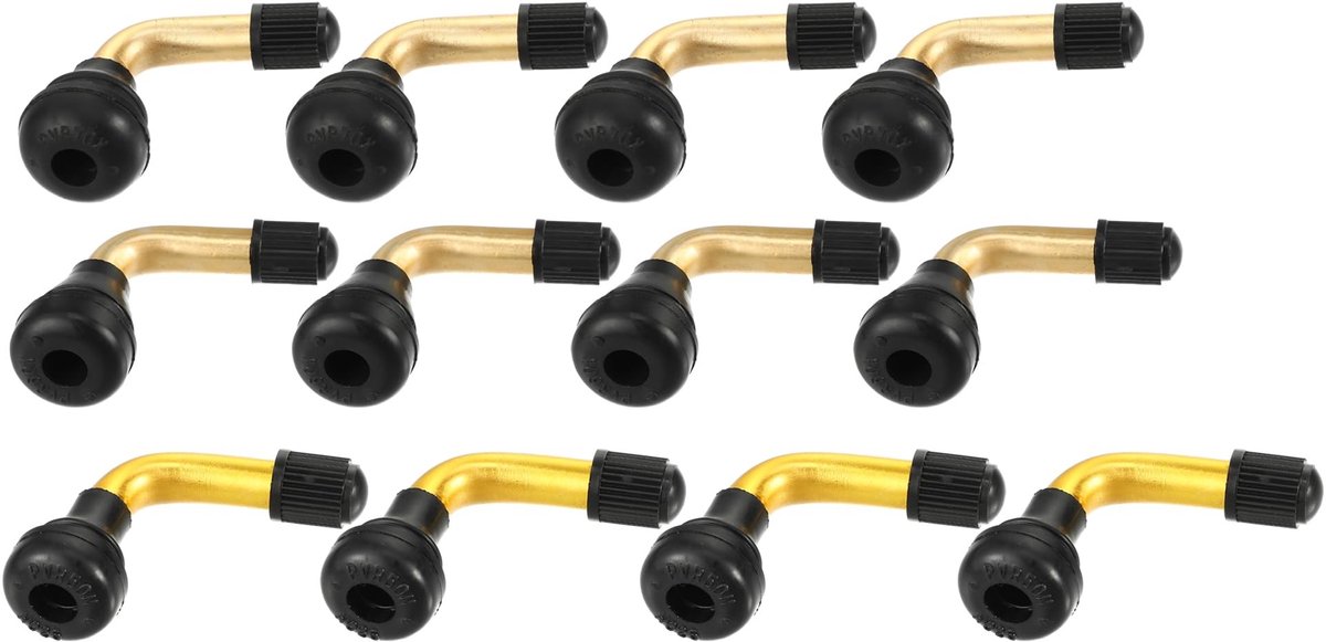Dailygoods- Ventieldopjes 12 Stuks - Goudkleurig/Roestvrij Staal - Slangloze Ventielen - Geschikt voor Motorfiets/Scooter/Fiets - Eenvoudig te Installeren - Boutontwerp - Bandenventielen