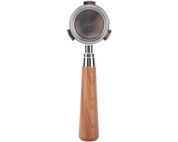 Dailygoods- Portafilter Bodemloos - Aluminiumlegering/Hout - 51 Mm - Hygiënisch/Verwijderbaar - Stabiele Extractie - Duurzaam/Veilig - Koffiefilter
