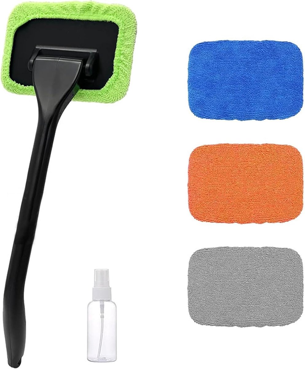 Ruitenreiniger Auto - Glasreiniger Set - Streeploos Reinigen - Draaibare Kop - 45 cm Steel - Multicolor