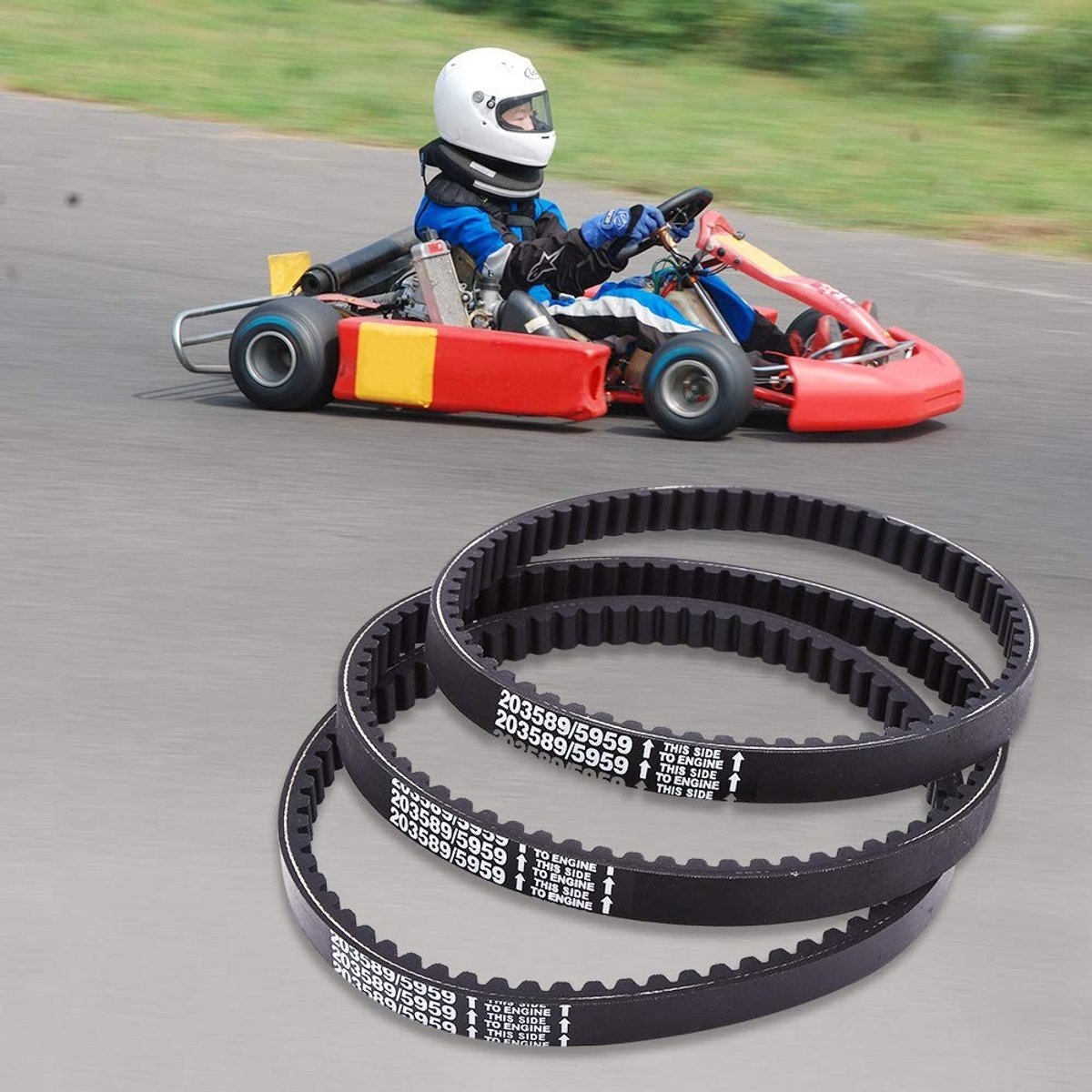 Dailygoods- Aandrijfriem 30 Serie - Koppelingsriem - Rubber - Kart - Compatibel met Manco 5959/Comet 203589 - Hartafstand 6 5/8" tot 6 11/16 - Transmissieriem
