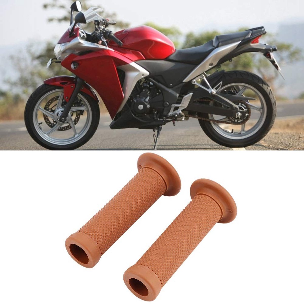 Dailygoods- Motorhandvatten 22mm - 2 Stuks - Universele Vintage - Kunststof - Gemakkelijk te installeren - Duurzaam - Motorgrips