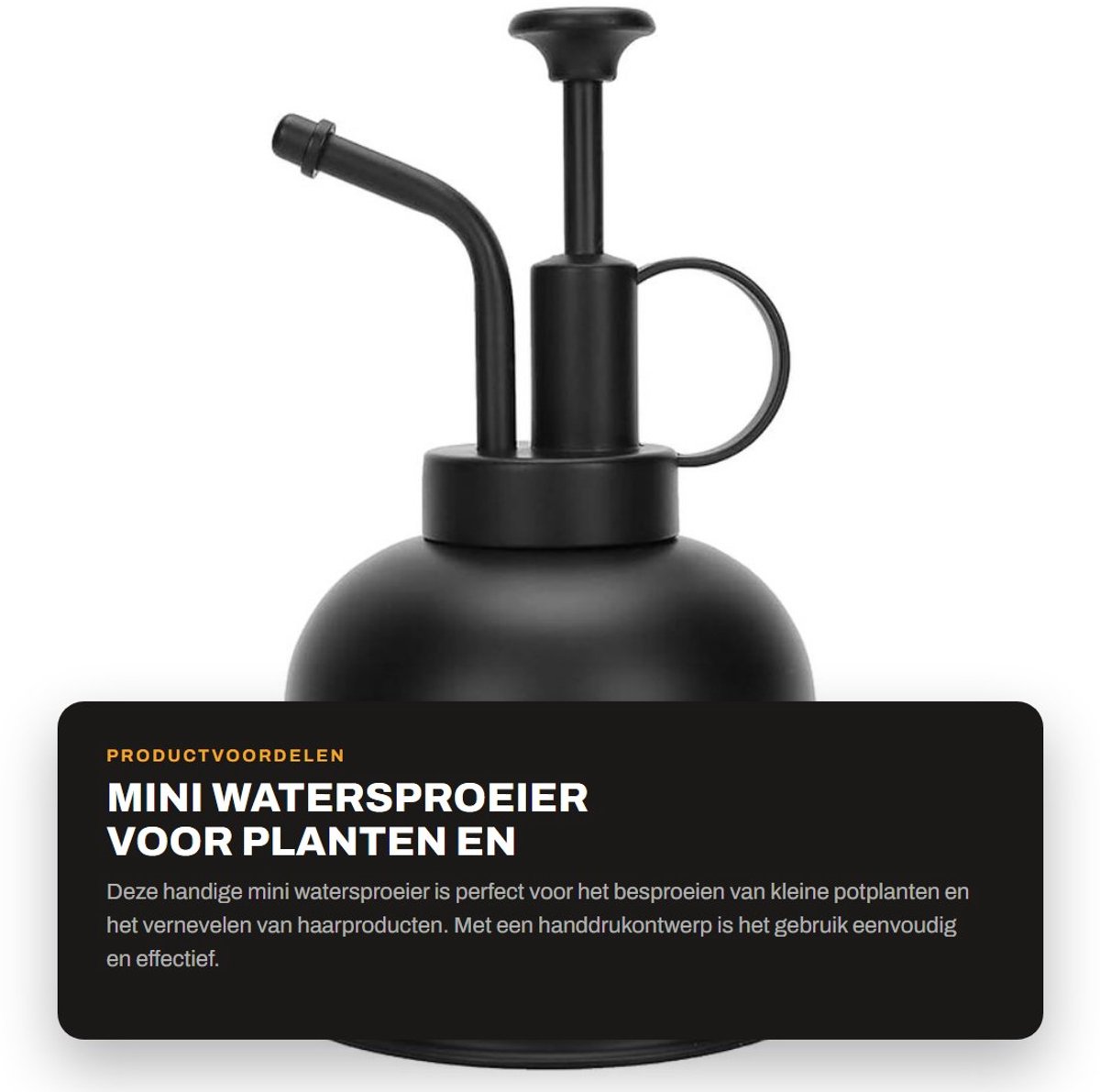 Dailygoods- Mistspray - Handdrukontwerp - Plantenvernevelaar - Waterdicht - Elegant ontwerp - Geschikt voor kleine potplanten - Plantenverstuiver