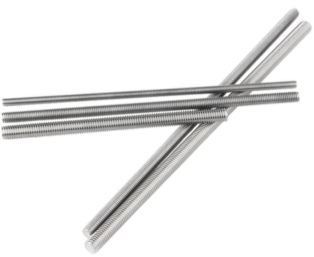 Dailygoods- Rod Bar Studs M8x100mm - Roestvrij Staal - Draadstang - Duurzaam - Slijtvast - Ingepaste Staaf