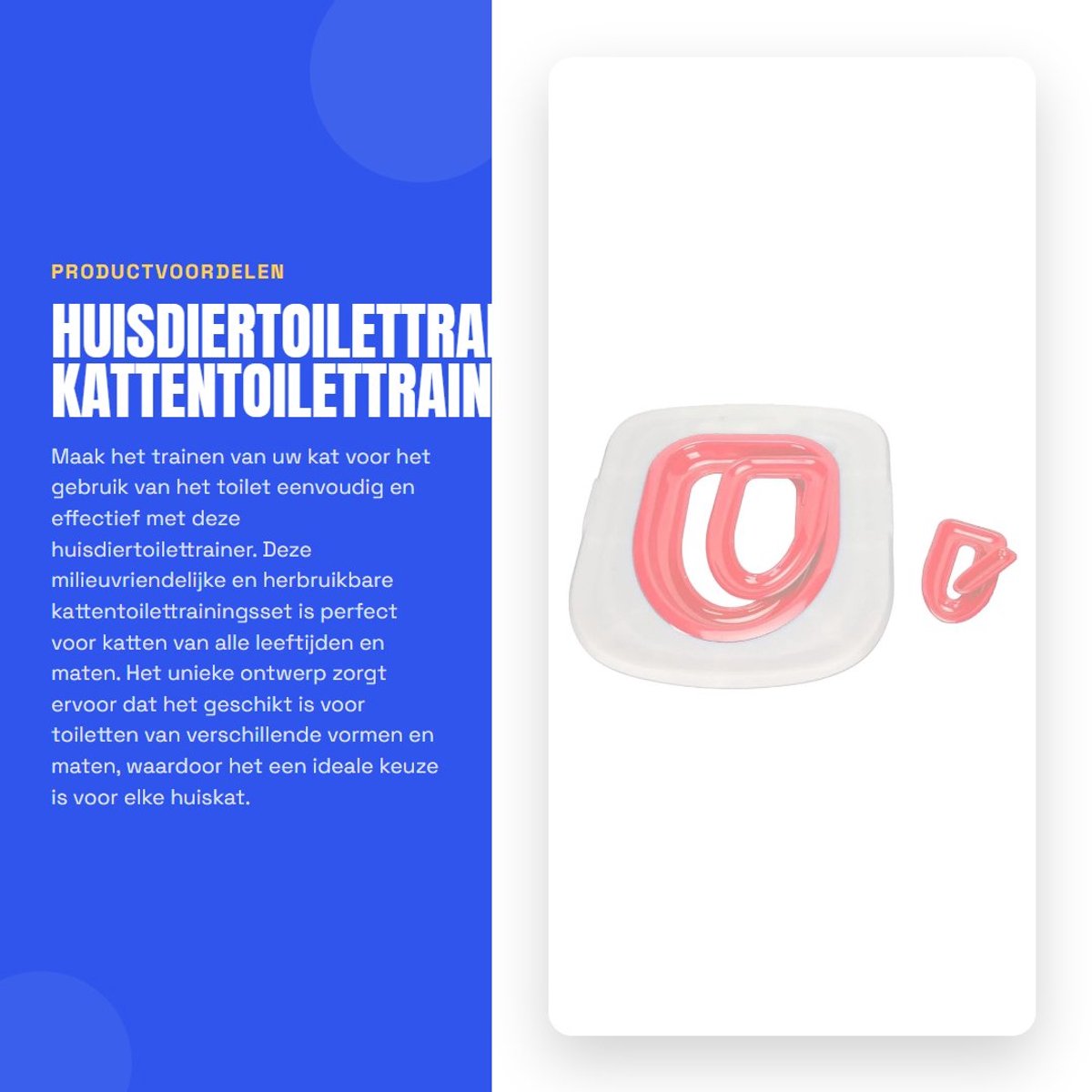 Dailygoods- Kattentoilettrainer Universeel - Milieuvriendelijk - Verwijderbaar Ontwerp - Sterk Draagvermogen - Geschikt voor Alle Toiletbrillen - Eenvoudig in Gebruik - Toilettrainer