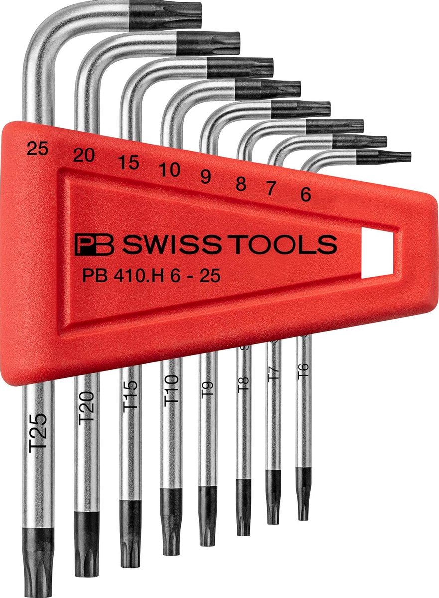 Torx Hoekschroevendraaierset - Haakse Schroevendraaiers - Algemene Schroefwerkzaamheden - 100% Swiss Made - 8 Delig - Metaal