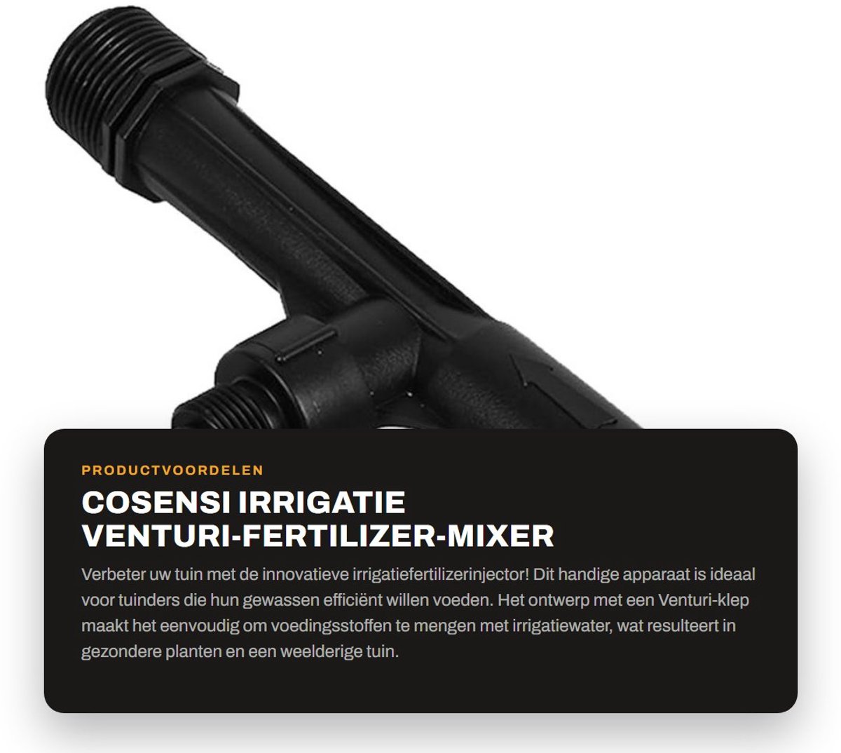 Dailygoods- Meststofinjector Gloednieuw - Venturi Meststof Mixer - Irrigatie Tool - 1" BSP Inlaat/Outlet - POM Plastic - Afmetingen 19,5 x 9,3 x 3,25 cm - Meststofmenger