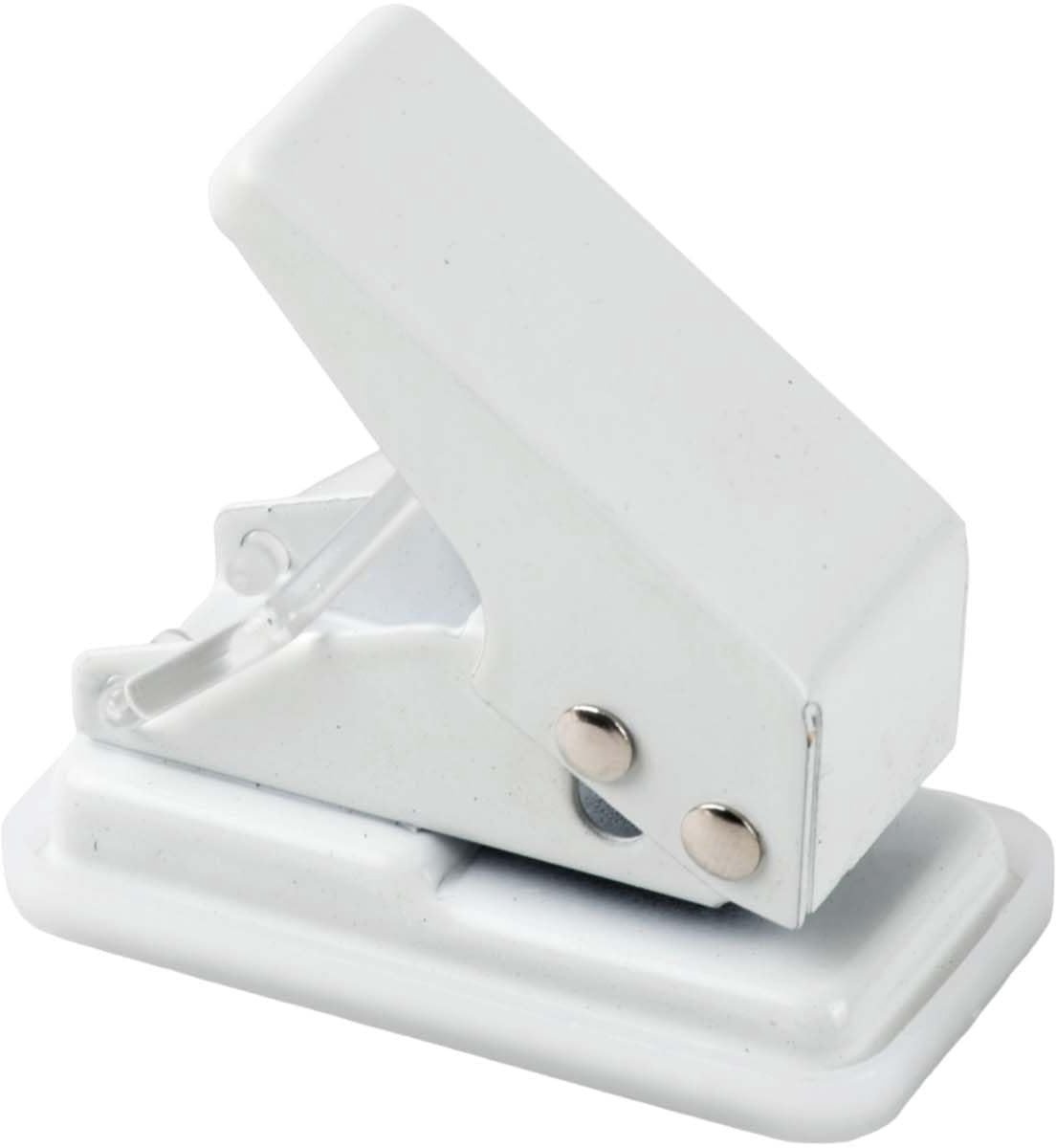 Dailygoods - 1 Mini Enkelgats Perforator, Handmatige Perforator, Maximaal 10 Vellen Per Keer, Gatdiameter 6 Mm, Wit