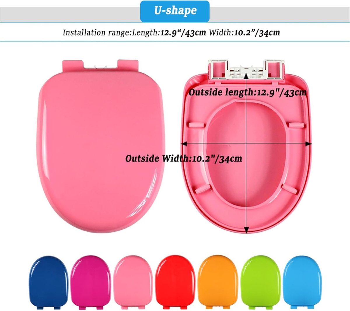 Toiletbril Deksel - Loo Cover - Badkamer Upgrade - Soft Close Functie - Universele Pasvorm - Rose Rood