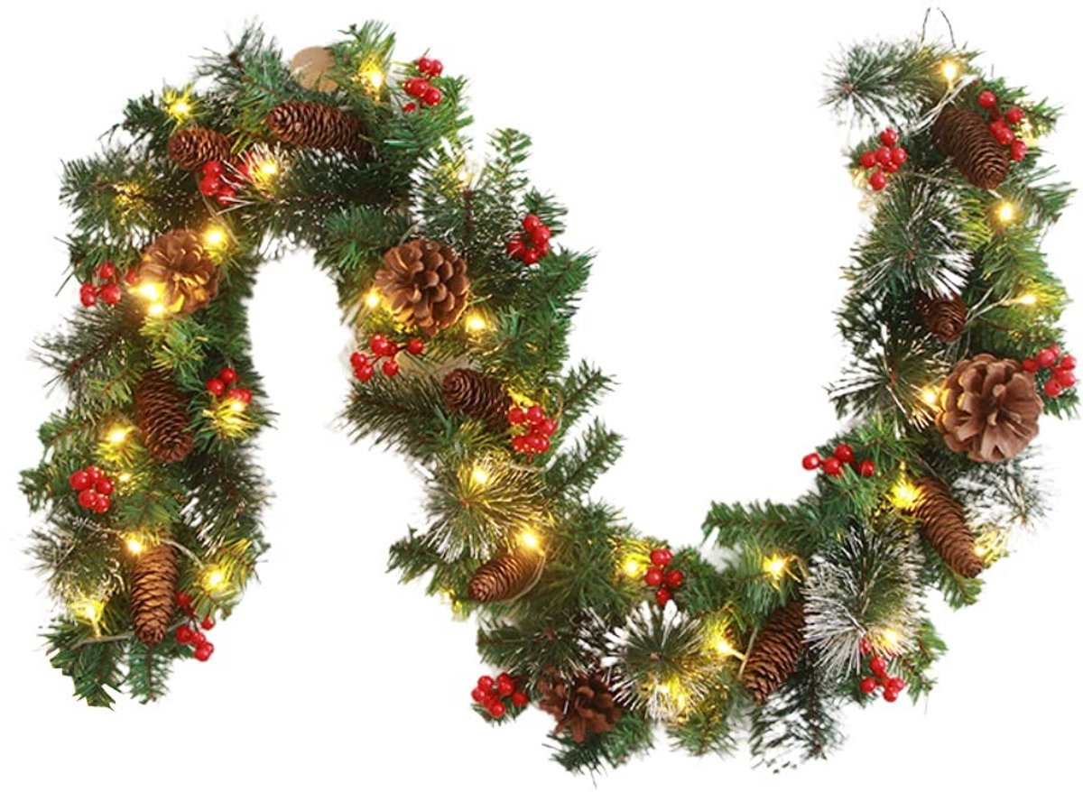 Dailygoods - Kerstslinger met 50 LEDs en Dennenappels voor Decoratie