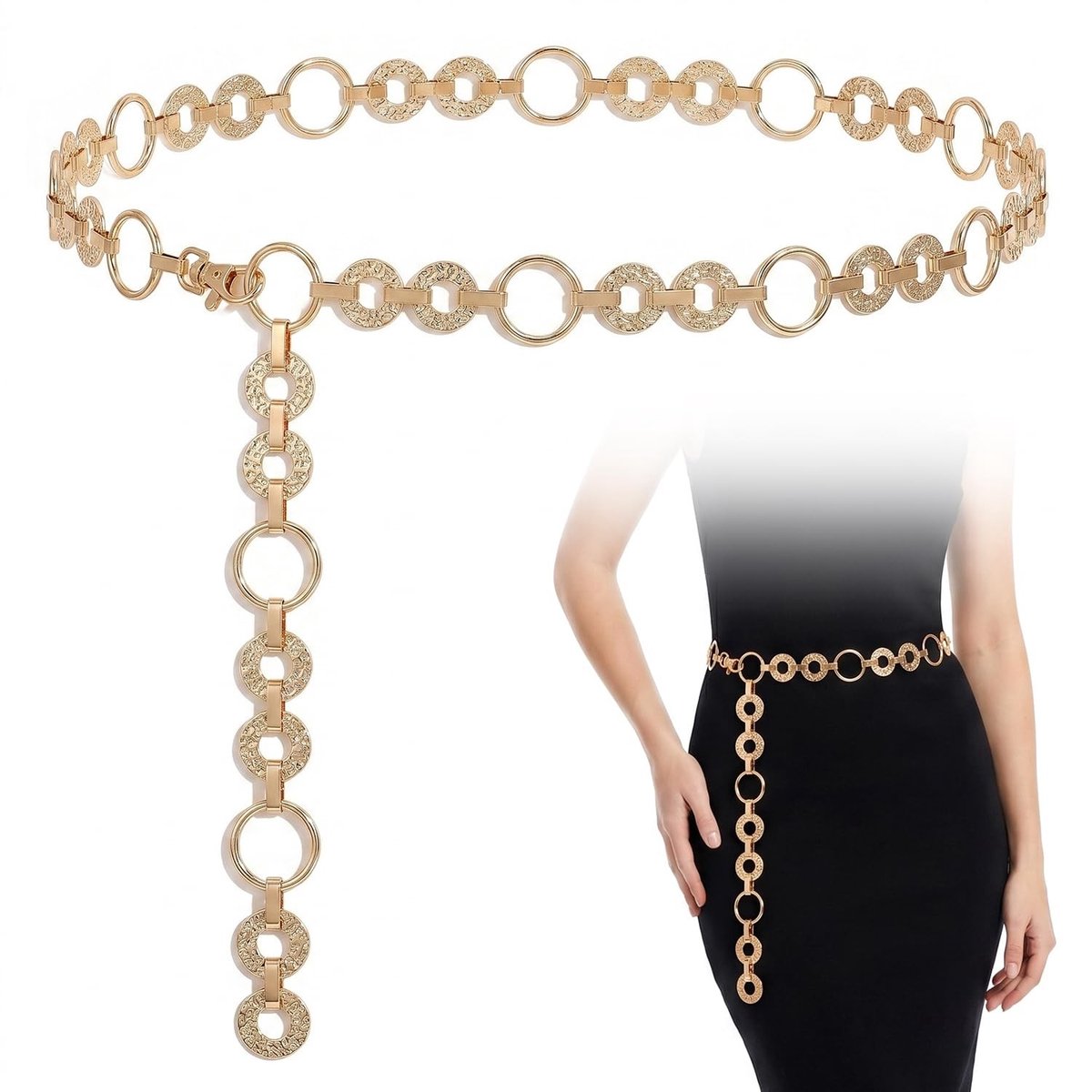 Dailygoods - Gouden Riem voor Dames - Verstelbare Tailleketting voor Jeans en Jurken