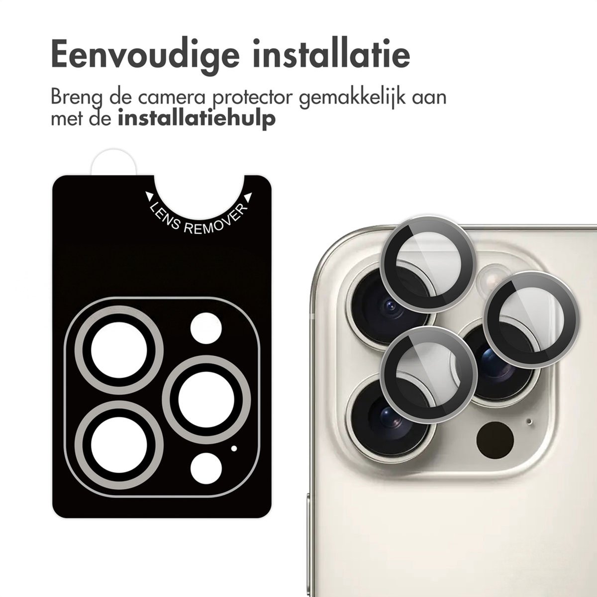 imoshion Camera Lens Protector - Geschikt voor Apple iPhone 16 Pro Max / 16 Pro - 2 Pack - Natural Titanium — cadeau in Cadeau-ideeën - foto 5