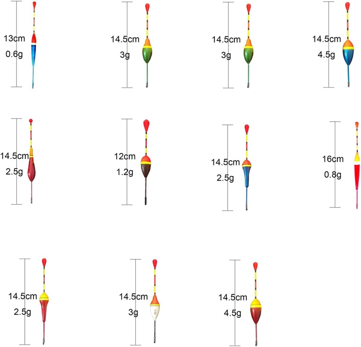 Vislood Set - Dobbers Visgerei - Vissen Ondersteuning - Mix Maat Kleur - 5 Stuks - Diverse Kleuren