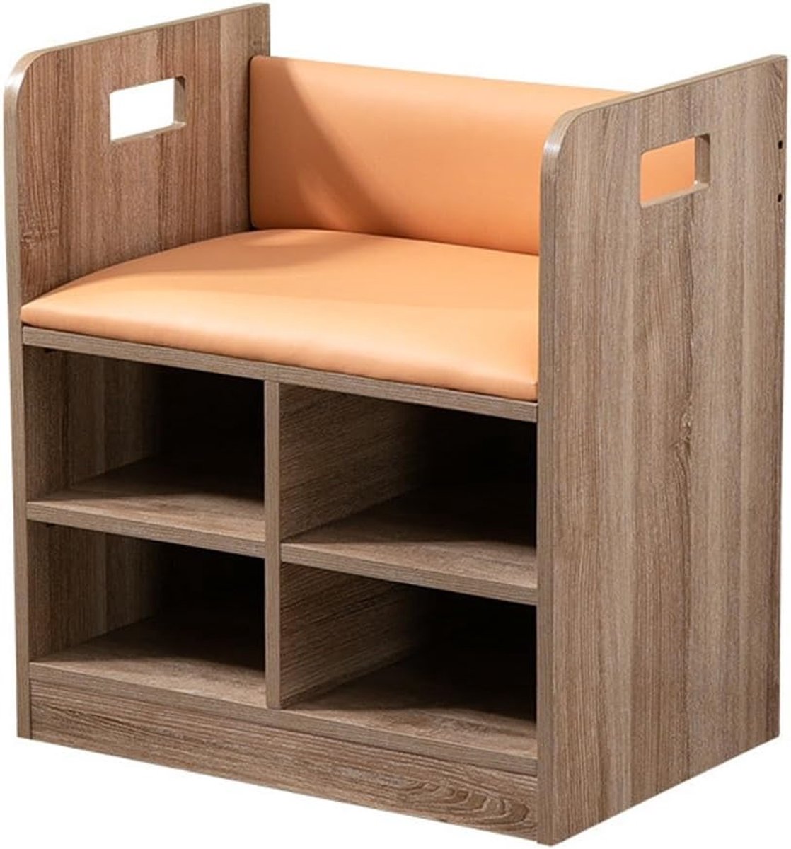 Voetenbankje met Armleuning - Schoenenwisselbank Kruk - Comfortabel Zitten - Met Opbergruimte - 60x35x60cm - Niet gespecificeerd