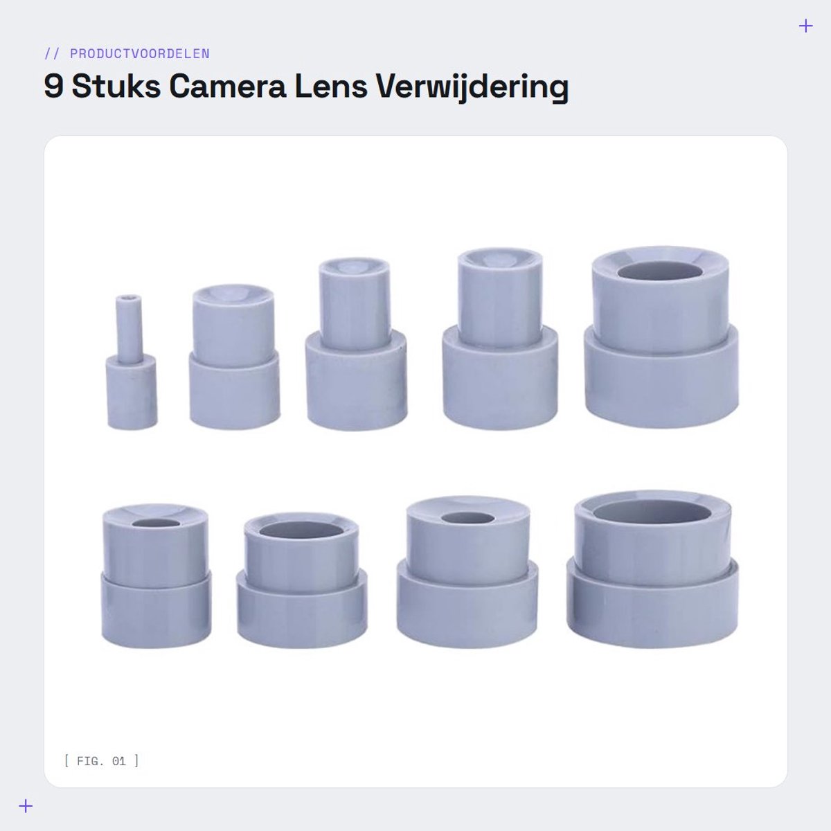 Dailygoods- Lensverwijderring Set - 9 Stuks - Rubber - Lens Reparatie Tool - Antislip Grip - Geschikt voor 8-83mm Lenzen - Lensreparatieset