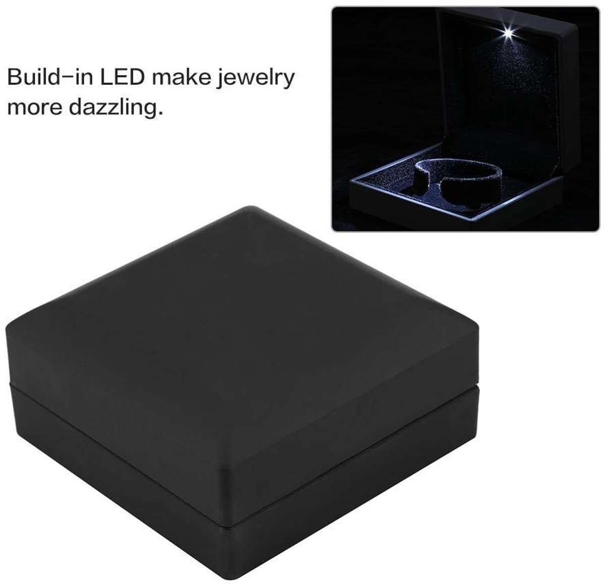 Dailygoods - Sieraad Geschenkdoos - Verlicht - Wit - Voor Ringen en Kettingen - Luxe Opbergtas - Perfect voor Verjaardagen en Liefdesverklaringen