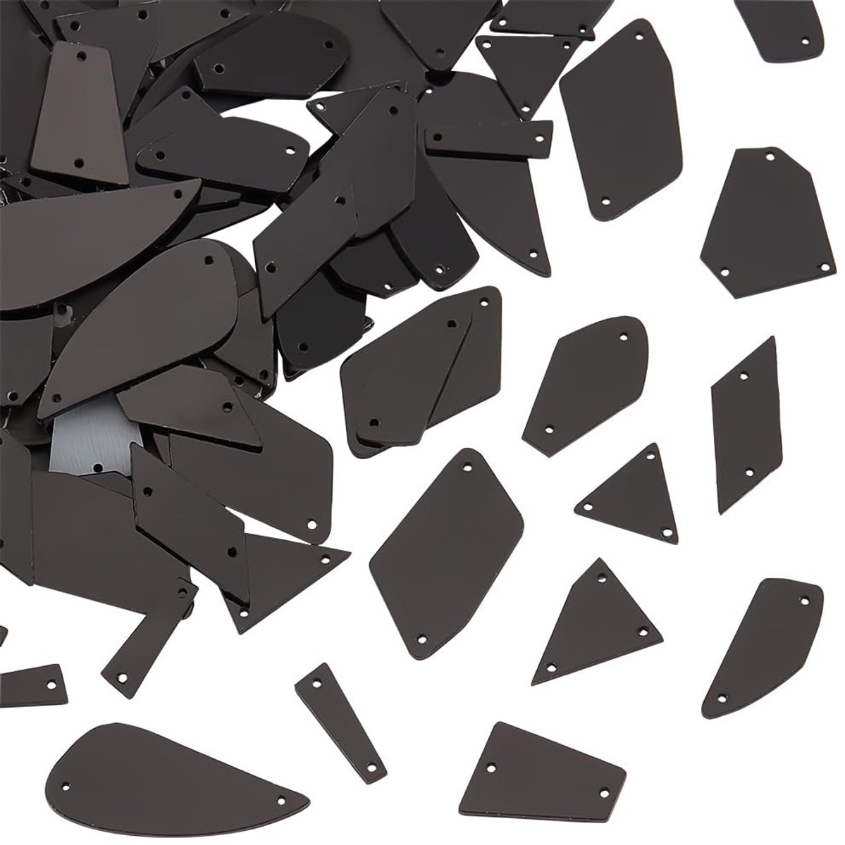 Dailygoods - Spiegel Naaien Op Steentjes - Mix Flatback Acryl Naaien Steen - Zwart Acryl Gespiegelde Steentjes - Kralen voor Decoratie - Geschikt voor...