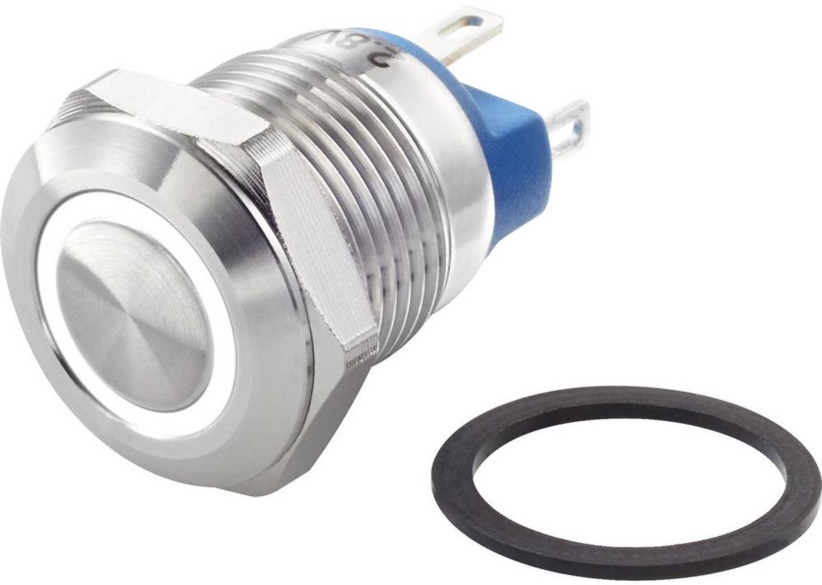 TRU COMPONENTS TC-7494664 TC-GQ12-AF-10E/J/W/12V/S Vandalismebestendige druktoets 48 V/DC 2 A 1x uit/(aan) Moment Wit I