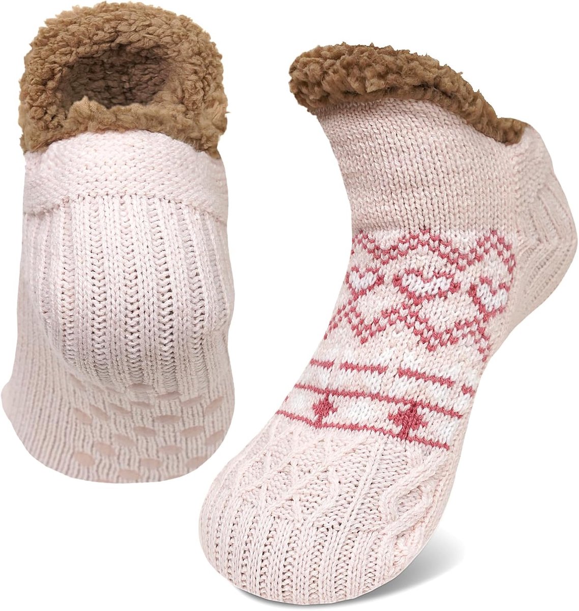 Huissokken Dames - Pluche Pantoffels - Comfort Thuis - Antislip Zolen - One Size - Verschillende Kleuren