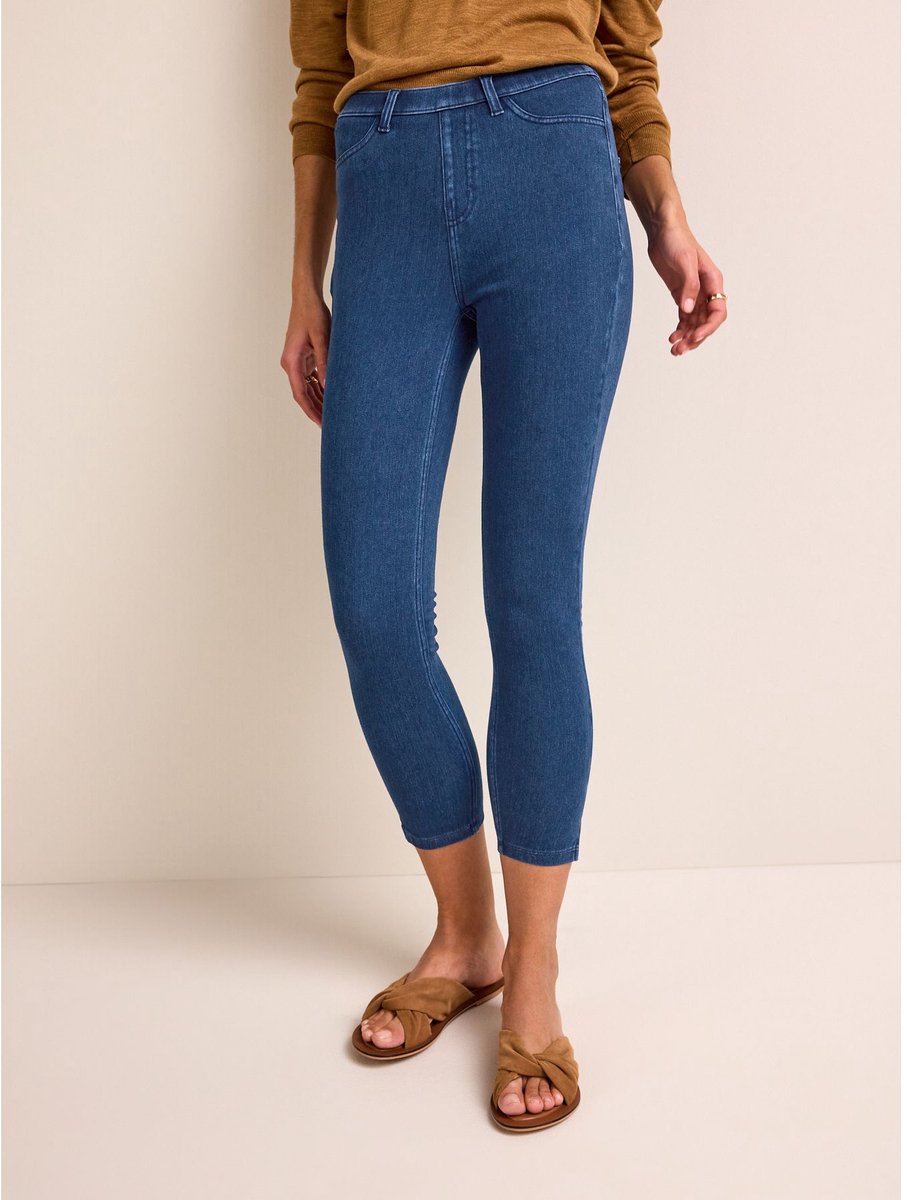 Next - Dames - Cropped denim jersey legging - Petite - Blauw