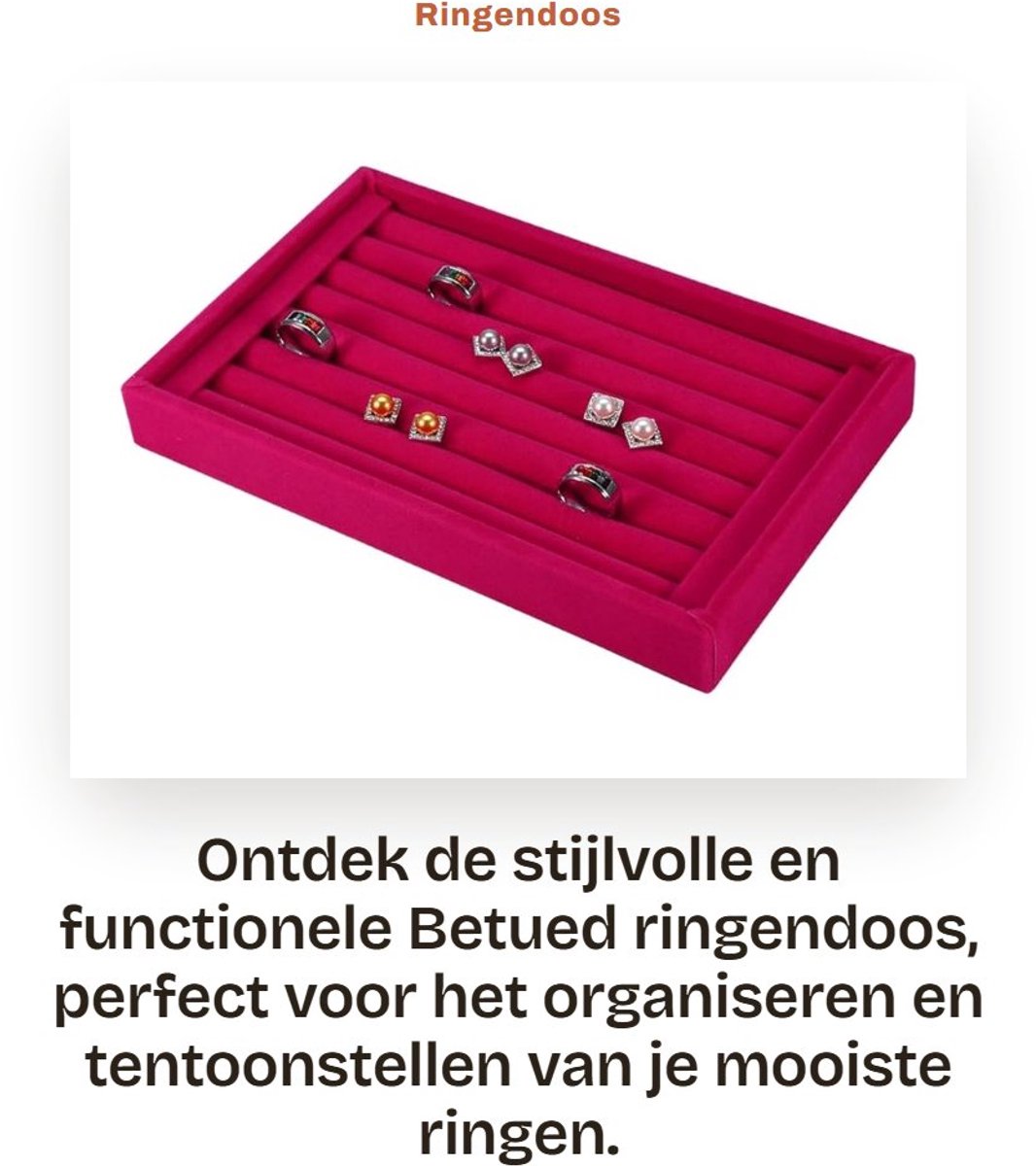 Dailygoods- Sieradenbox met 7 Slots - Houten Sieradenboom - Voor Ringen/Earstuds - Opbergdoos - Duurzaam Materiaal - Ruimtebesparend - Ringhouder