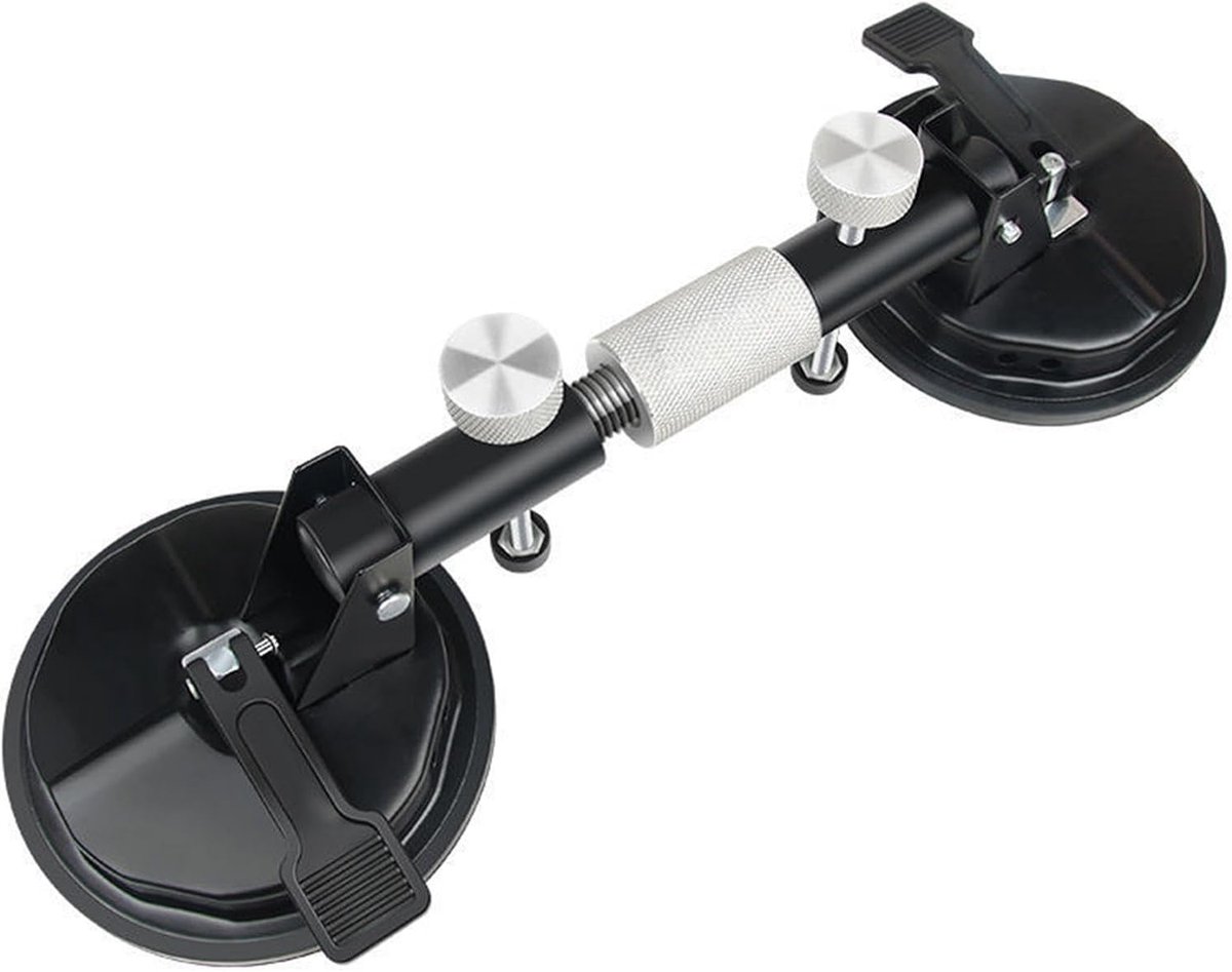 Vacuümplaattrekker - Glazen zuignappen - Materiaal verplaatsen - Robuuste grip technologie - 15cm - Zwart