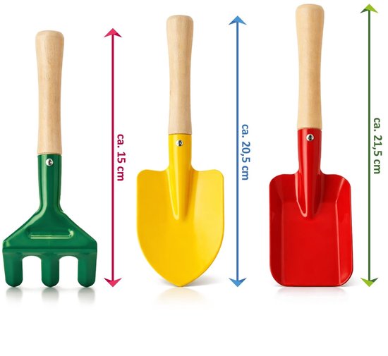 Dailygoods- Tuingereedschapset Mini - Plantgereedschap met Handschepje/Troffel/Hark - Compact voor Balkon/Terras - Tuinhulpmiddelen - 6 Stuks - Planttools van Dailygoods — afbeelding 4