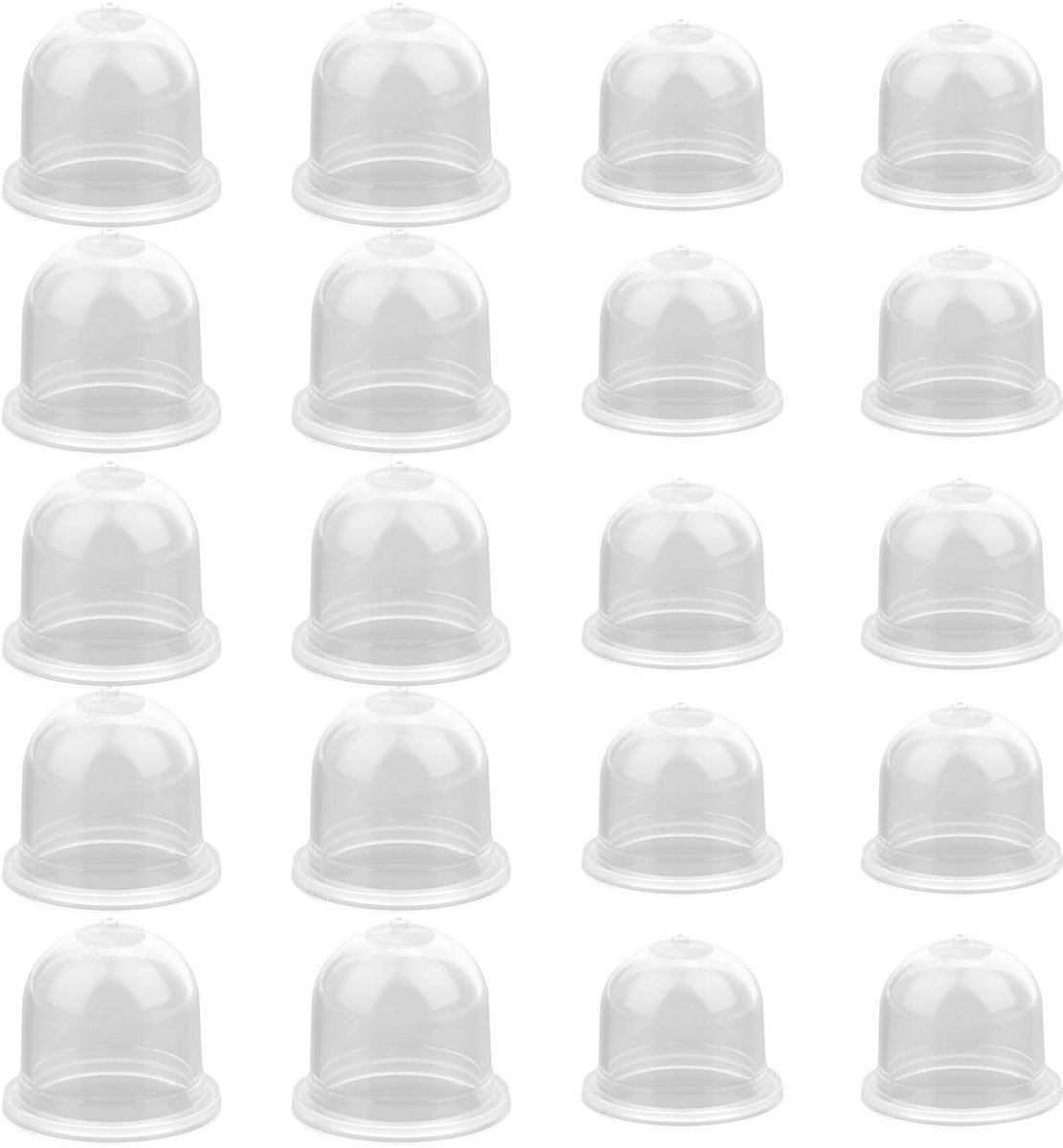 Dailygoods- Primerbol 20 Stuks - Transparant Plastic - Vervanging Pomplamp - Compatibel met ZAMA/WALBRO - Grasmaaiers/Kettingzagen - Afmetingen 2,2 x 1,9 cm / 1,86 x 1,5 cm - Carburateur