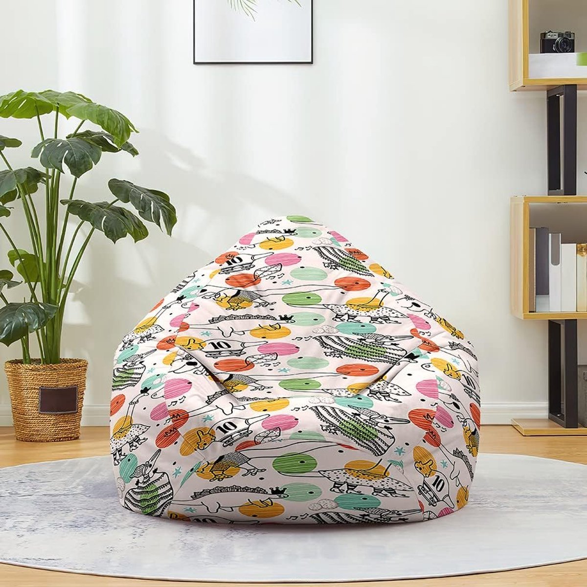 Zitzakhoes - Luie bank - Opbergen en relaxen - Met handvat - 70x80cm - Dino Spelletjes