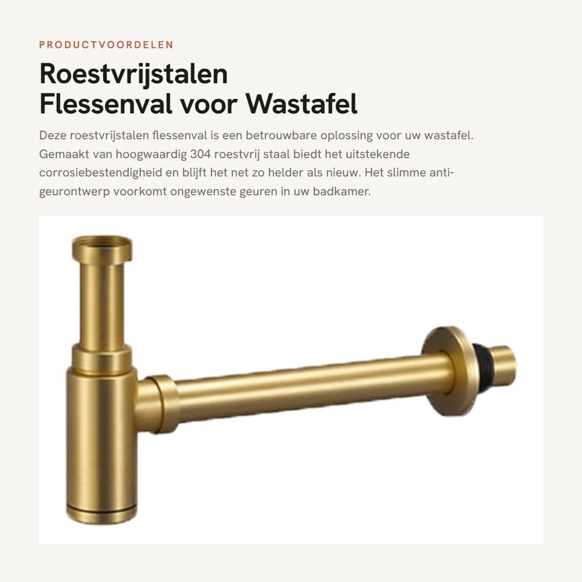 Dailygoods- Afvoerset - Roestvrij Staal - Anti-geurontwerp - Wandmontage - Duurzaam - Corrosiebestendig - Afvoer