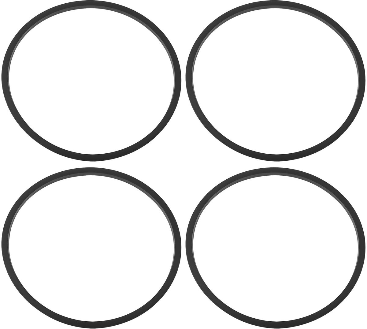 Dailygoods- Rubber Afdichtingen 4 Stuks - Vierkante Sectie - 3,5" Compatibel met Smiths/Jaeger - Schokbestendig - Bescherming tegen Stof/Vibraties - 82 x 76 x 3 mm - Afdichtrubber