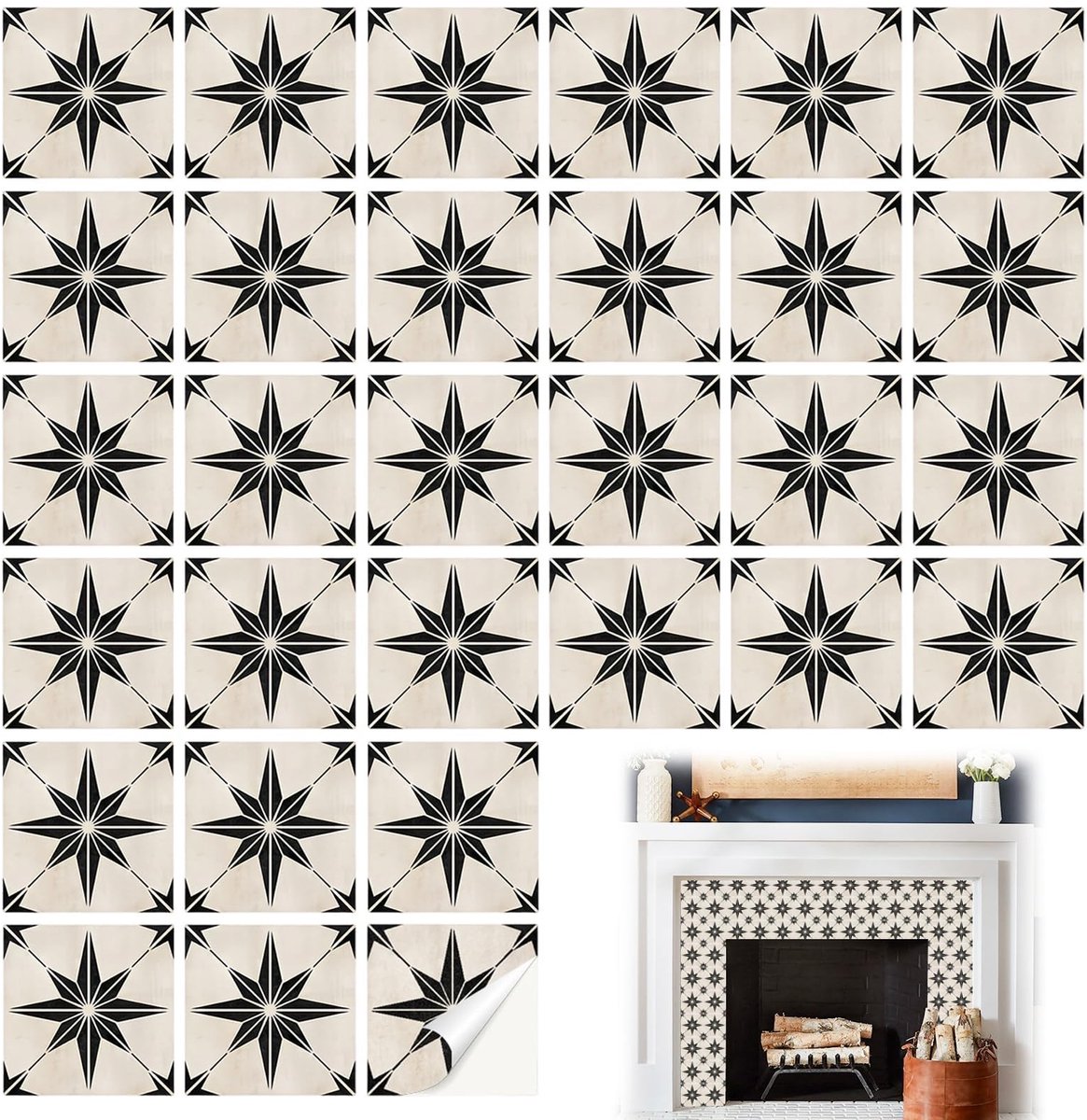 Dailygoods- Tegelstickers 30 stuks 10x10 cm - Waterdichte PVC-stickers - Verwijderbaar - Zelfklevend - Voor keuken/badkamer - Eenvoudig aan te brengen - Muursticker