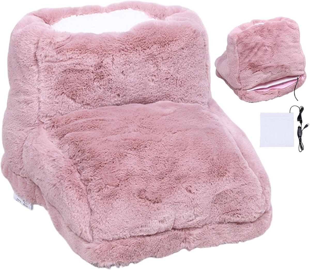 Elektrische Voetenwarmer - Verwarmde Pantoffels - Comfortabele Warmte - Verstelbare Temperatuur - 30 x 25 cm - Grijs